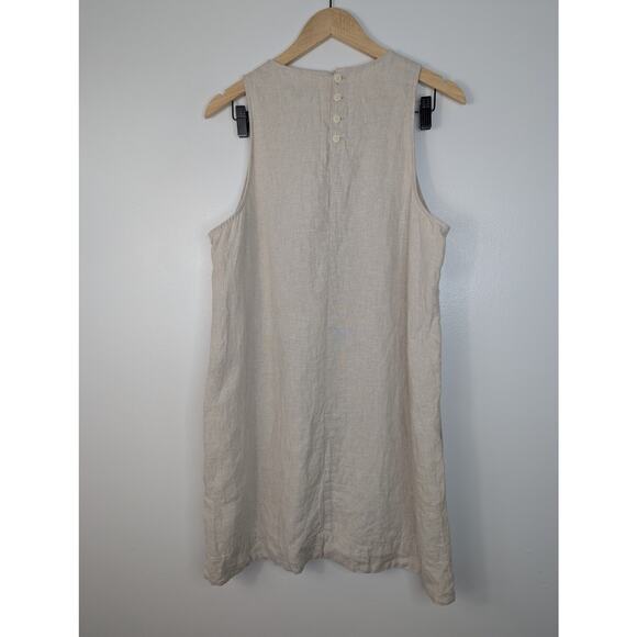 J.Crew Linen Button Back Sleeveless Shift Mini Dress - Picture 7 of 8
